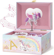 Unicorn Musical Jewelry Box Gift for Girls Kids Box Only -Letter A