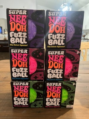   NeeDoh SUPER Fuzz Ball XL Squishy AUTHENTIC Schylling toy!   Pick Color!
