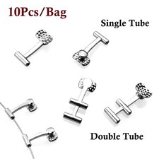 Dental Ortho Lingual Button with Tube Hole Base Tongue Side Buckle Single/Double