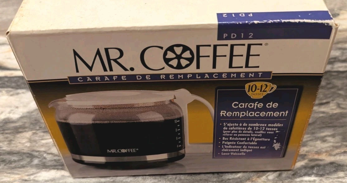 Mr. Coffee PD-12 NEW 10 - 12 Cup Glass Decanter Replacement Coffee Pot