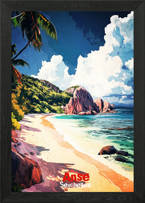 Anse Seychelles Art Poster Framed Wall Art Poster Canvas Print Picture