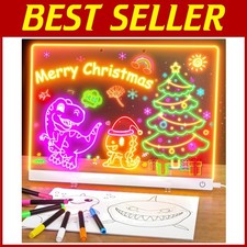 LED Neon Glow Memo Board 6-Color Light-Up 13.7"x10"