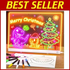 LED Neon Glow Memo Board 6-Color Light-Up 13.7"x10"