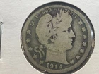 1914-S Barber Quarter 25c, Key Date, PQ!