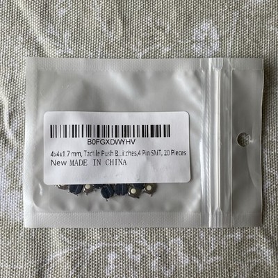 20x Taktiler Drucktastenschalter 4x4x1,7mm 4-polig SMT SMD Moment Mikroschalter