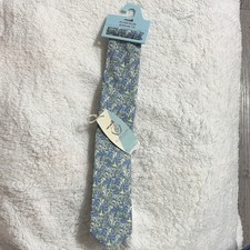 The Classic Club Kids Regular Woven Tie Blue Green White Floral Flower