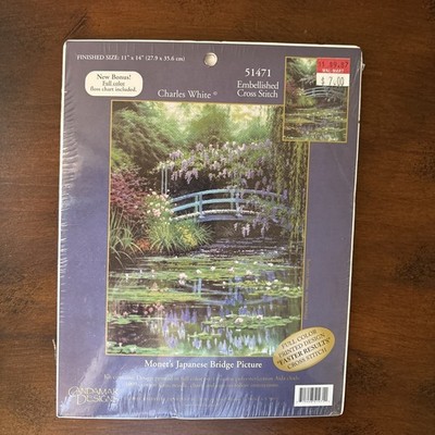 Candamar Designs Monet's Japanese Bridge Cross Stitch Kit #51471  11'' x 14''