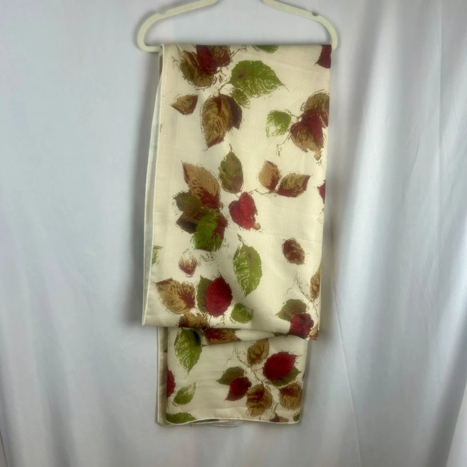 Essential Home Tablecloth Ivory Green Brown Red Fall Autumn Leaf Rectangle 120" - Image 4 of 4