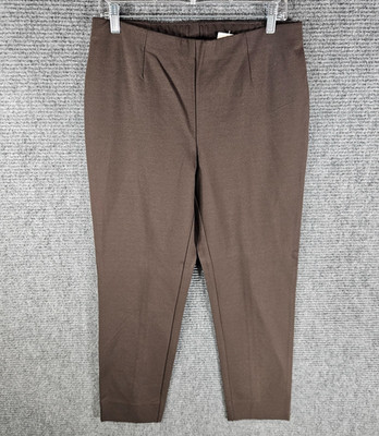 J. Jill Womens Pants Walnut Brown Size Medium Petite Ponte Slim Leg Pull On NWT