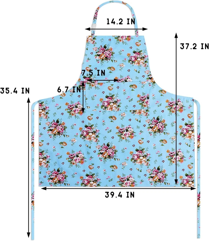 Sanlykate Extra Large Canvas Cotton Apron for Men & Women, Plus Size Blueness  - Image 3 of 4