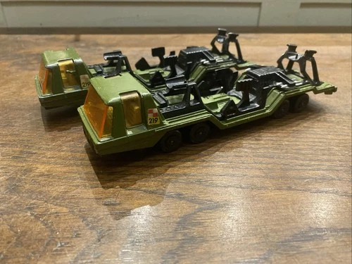 2 X Matchbox Lesney 1975 Super Kings GreenPlane Transporter K-13-2 K-114 #B123