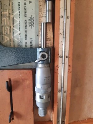 used tesa micrometer 75-100mm with resolution 0.001mm and setting standard