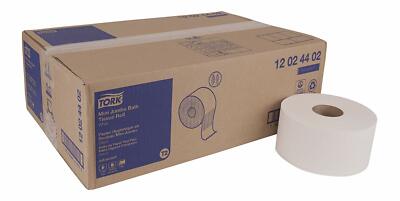 Tork Mini 2-Ply Jumbo Bath White Tissue, 751'' per Roll | 12 Rolls/Case