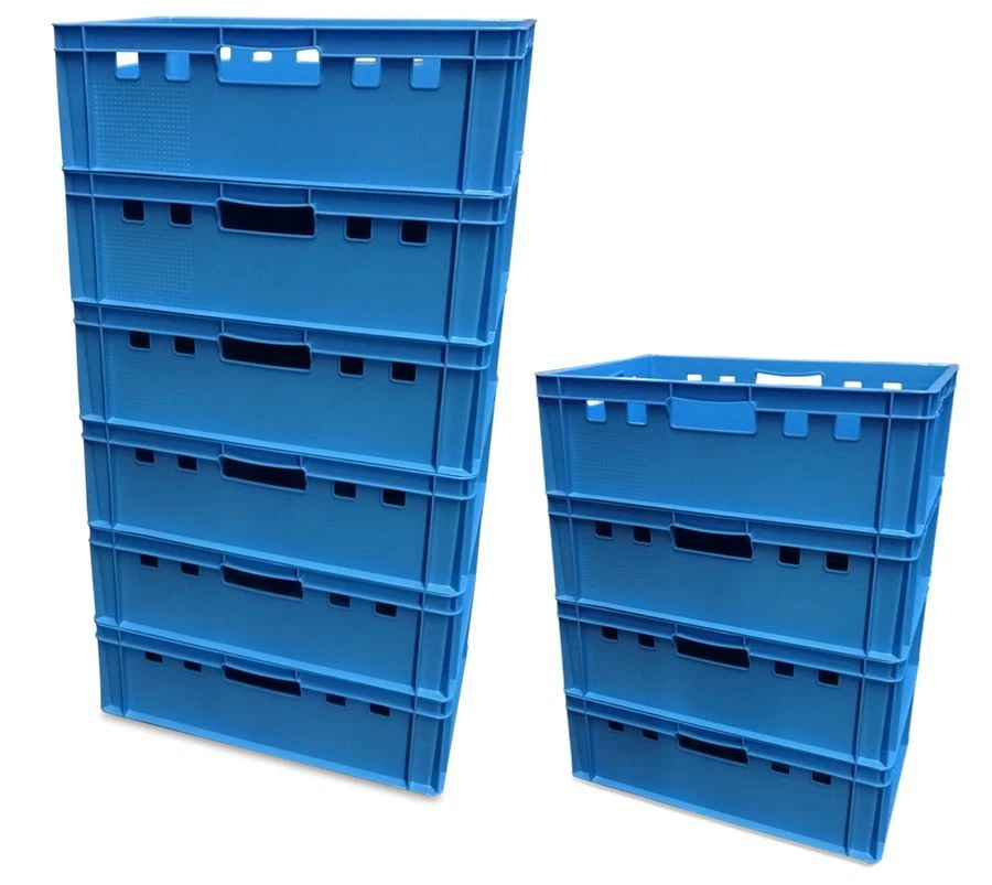10 x Eurofleischkiste E2 Lagerkiste Metzgerkiste Box Behälter stapelbar blau