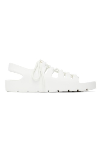 BOTTEGA VENETA Chalk White Jelly Sandals EU 40 US 10 Rubber Platform Lace Up NWT - Picture 4 of 18