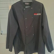 CBS Scene at Patriot Place Foxboro Chef Coat Jacket Shirt Cook Black Size XL