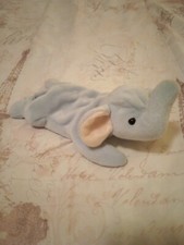 TY Beanie Babies Peanut 1995 Light Blue w/ P.V.C. PELLETS