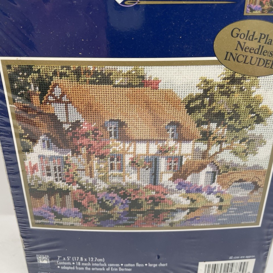 Kit Broderie Bucilla Plaid English Cottage - Vintage 2005 - Neuf Complet - USA
