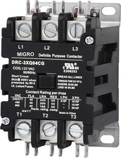 40 AMP HVAC Contactor 3 Pole, Motor, Lighting, Refrigeration 40A Coil 120V AC DP