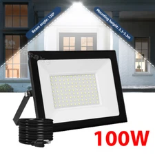 100W Watts LED Flood Light Spotlight Security Garden Outdoor Lamp W/ US Plug