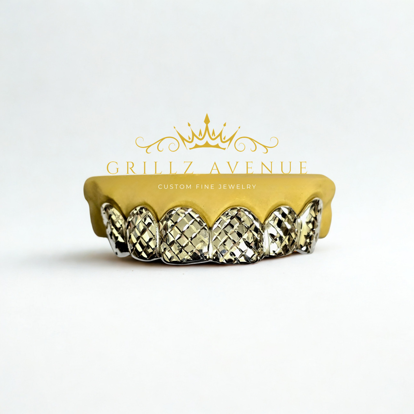 Custom Fit Grillz with Diamond Cuts (925 Sterling Silver/Multi Colors)