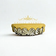 Custom Fit Grillz with Diamond Cuts (925 Sterling Silver/Multi Colors)
