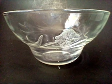 VTG Duralex France Frosted Floral Candy Berry Dessert 5.15" Bowl Trinket Dish