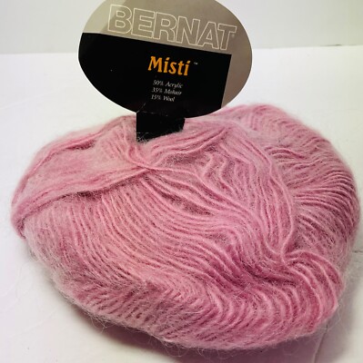 Bernat New Misti Acrylic/Mohair/Wool Yarn Lot of 2 Pink Vintage