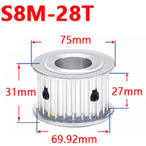 S8M Timing Belt Pulley 25T-60T Synchronous Wheel Sprocket For 25mm Width Belt - Picture 6 of 14