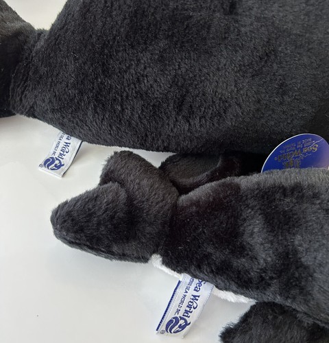 Vintage 1988 SeaWorld SHAMU Orca Killer Whale And Baby Plush Toy Rare With Tags - Picture 7 of 7