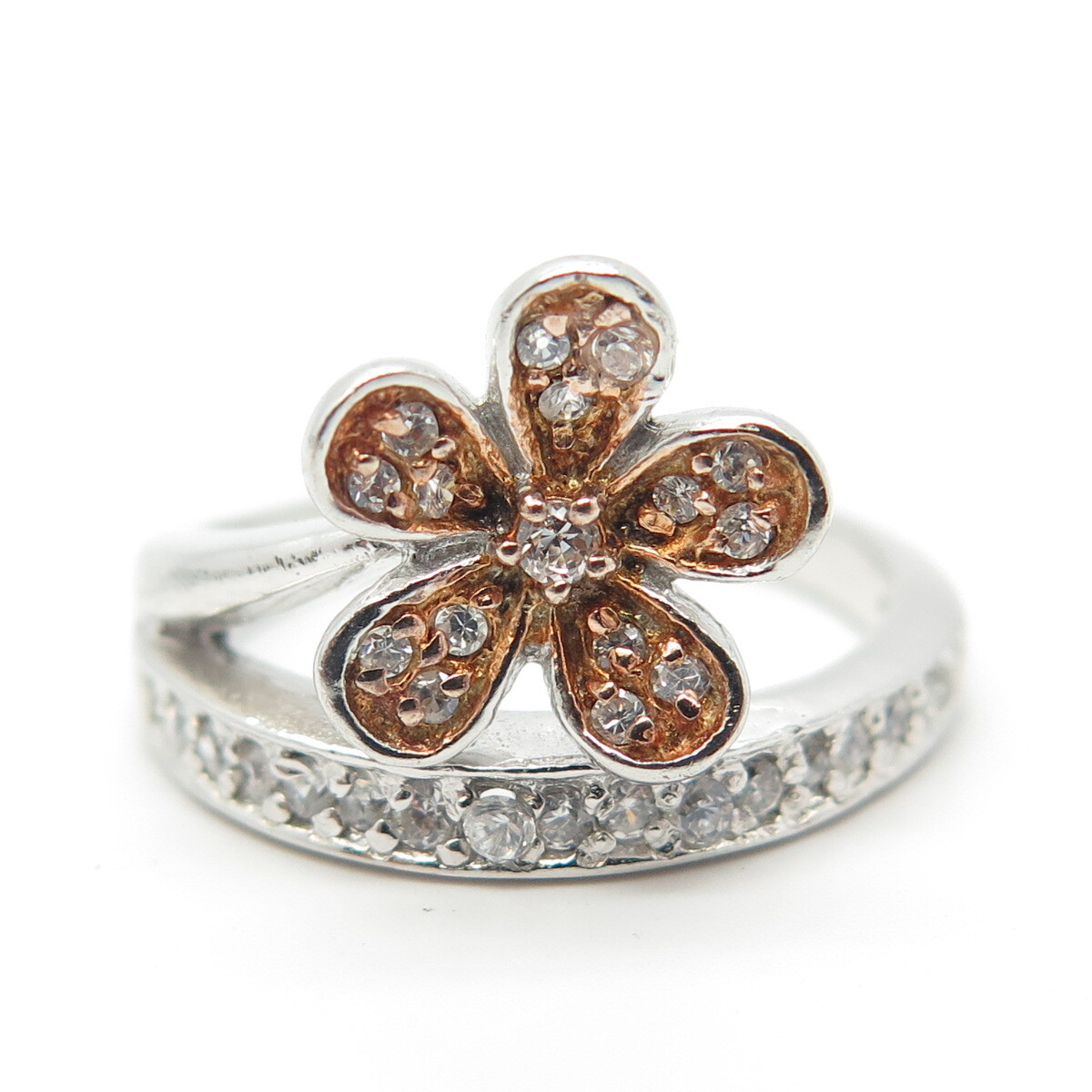 SILVER925 2TONE FLOWER RING/シルバー/リング SILVER925 2TONE FLOWER RING/シルバー/リングの通販 by よし's
