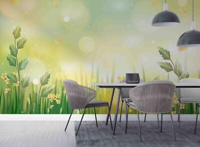 3D Spring Sunshine Grass Wallpaper Wall Murals Removable Wallpaper