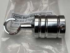 Polished Chrome Decking Rope Hook Fitting Fixing - For 28mm Rope LOT1700