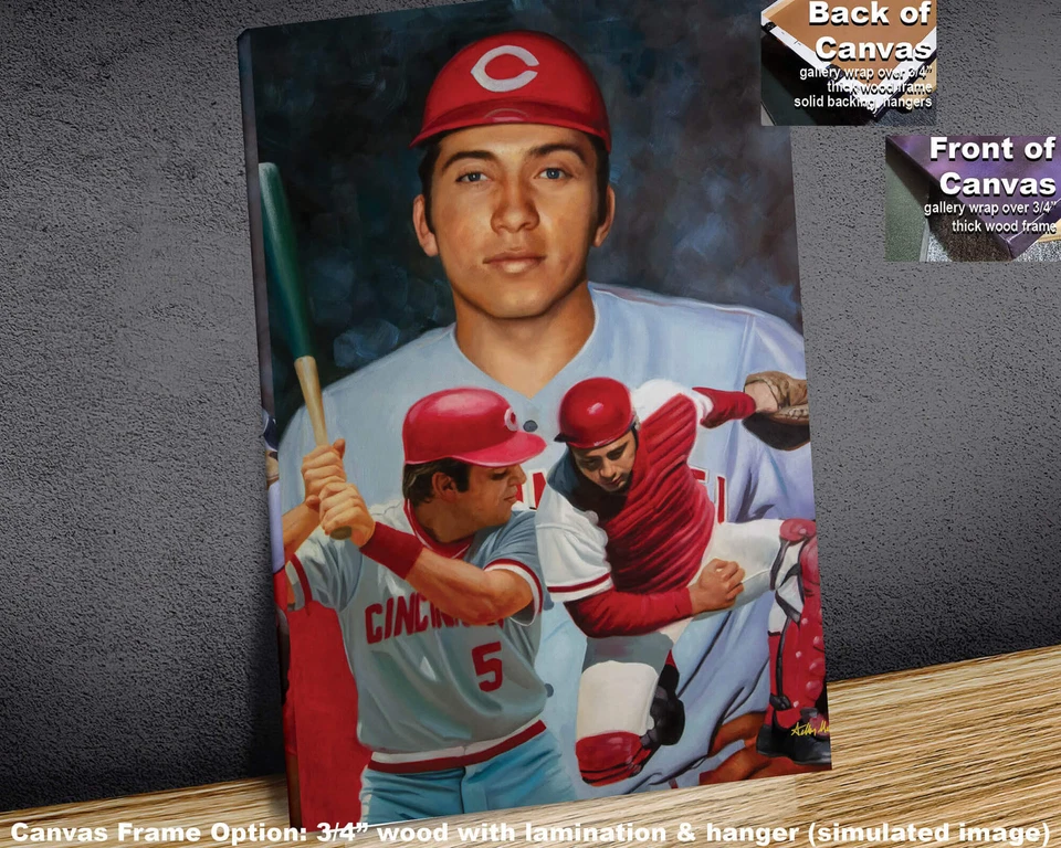 Johnny Bench Cincinnati Reds MLB Baseball Catcher Painting Wall Art Print 1AM3 - Image 3 of 4