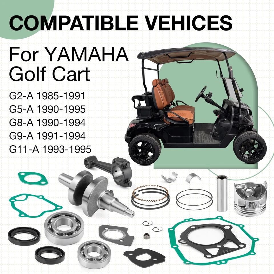 Cojinetes de junta de anillo de pistón de varilla de conexión del cigüeñal para YAMAHA G2 G5 G8 G9 G11 Foto 4 de 4