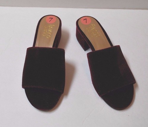 BNWT Beautiful FRANCO SARTO Burgundy Velvet Slippers 7 - Picture 5 of 7