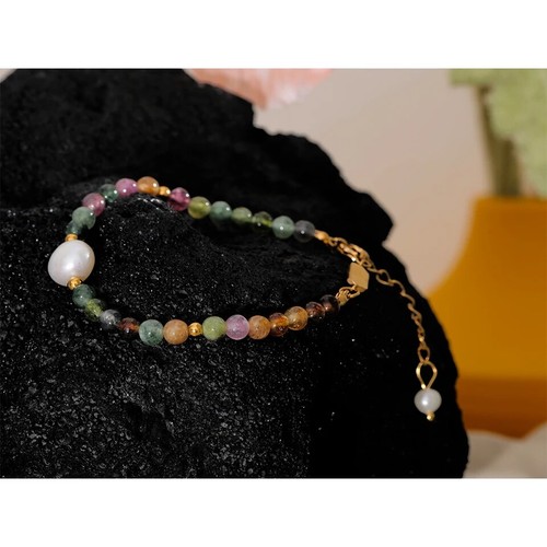Silver Chain Necklace Gemstone Beads Natural Pearl Sterling Real Fashion Women - Picture 5 of 27