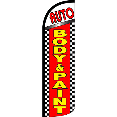 Auto Body & Paint  3 ft X 11 1/2 ft Windless Swooper Flag (Flag Only)