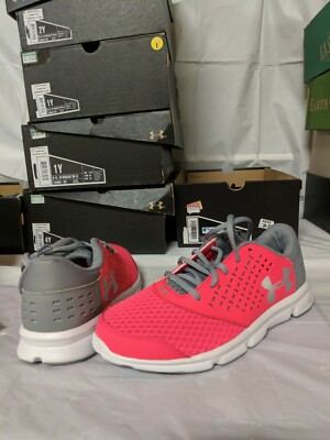 UNDER ARMOUR GGS MICRO G RAVE RN, 6Y, New (Kids) rose ~ #62