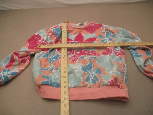 ADIDAS Size 13-14 YRS Girl Multicolor Cotton Lightweight Athletic Sweatshirt 515 - Picture 5 of 9