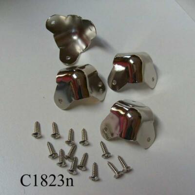 3 leg  nickel  speaker cabinet/amp corners -4pc set
