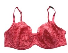 Victoria's Secret Coral Pink Body by Victoria Lace Unlined Sling Demi Bra 34D