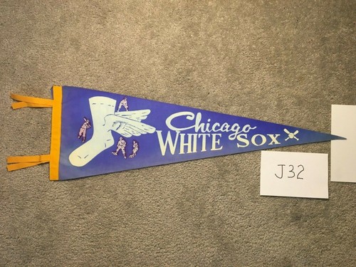 Vintage 1950’s Chicago White Sox Baseball Pennant Full Size with Tassels NOS
