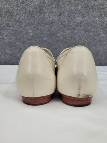 Cole Haan Mocassins Loafers Womens 9.5 B Leather Tassels Ivory White Slip On - Picture 6 of 15
