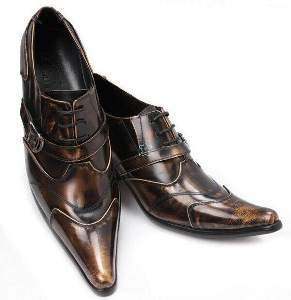 SAOLA Abito uomo formale a punta scarpe stringate festa business matrimonio spille retrò