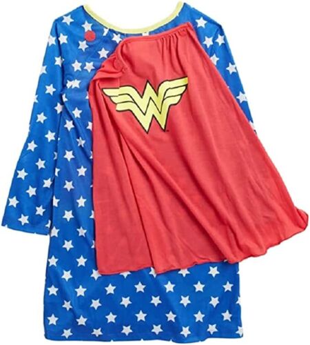 Wonder Woman Girl's Costume Pajama Nightgown with Cape, Size Small 6/6X - Picture 2 of 2
