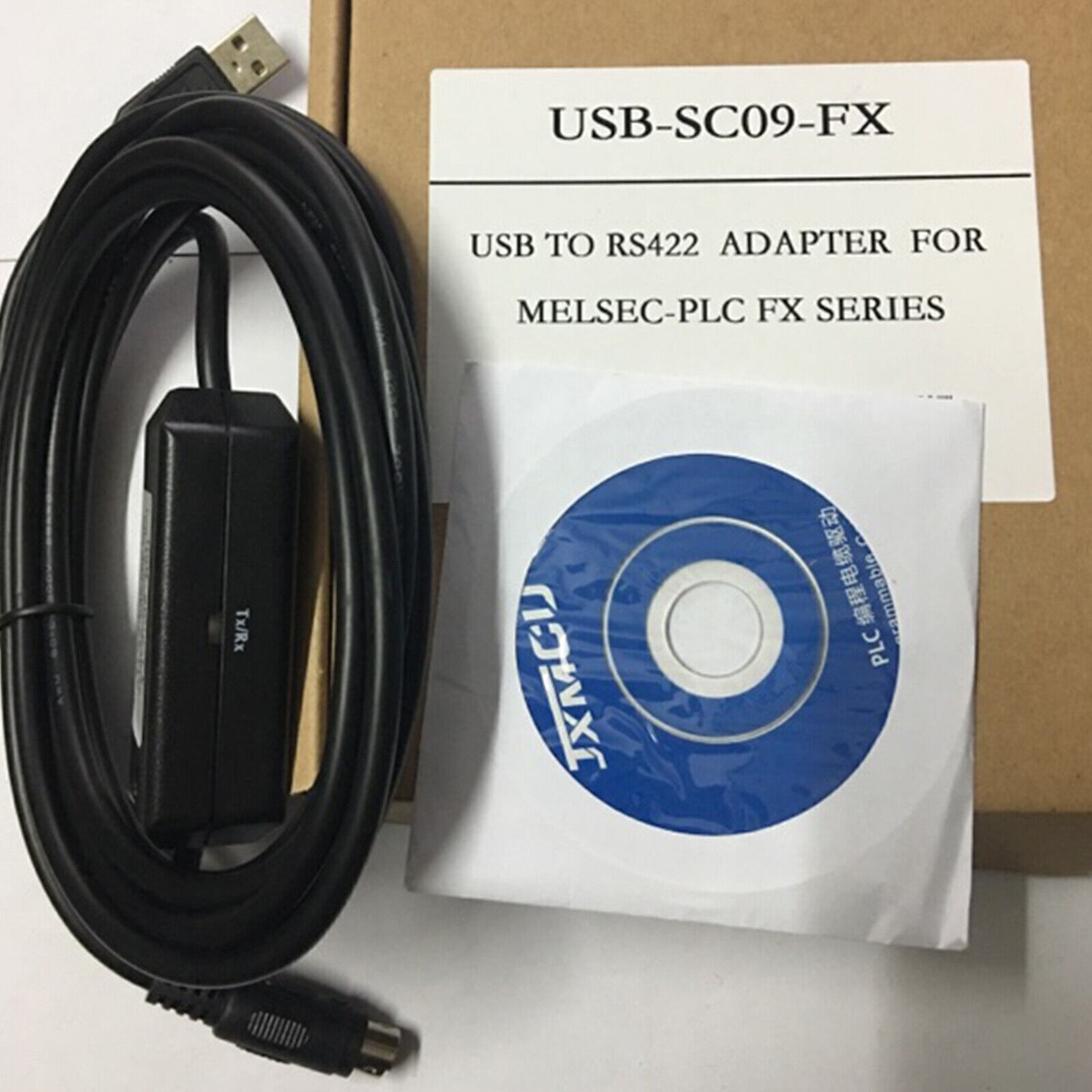 USB To RS422 8P Mini Din PLC Programming Cable For Mitsubishi USB