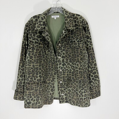 Good American Leopard Print Utility Jacket Size Medium