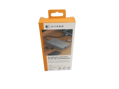 Hyper HDM1H Dual 4K HDMI 10 in 1 Type-C Hub Adapter For M1 M2 M3 MacBooks Pro