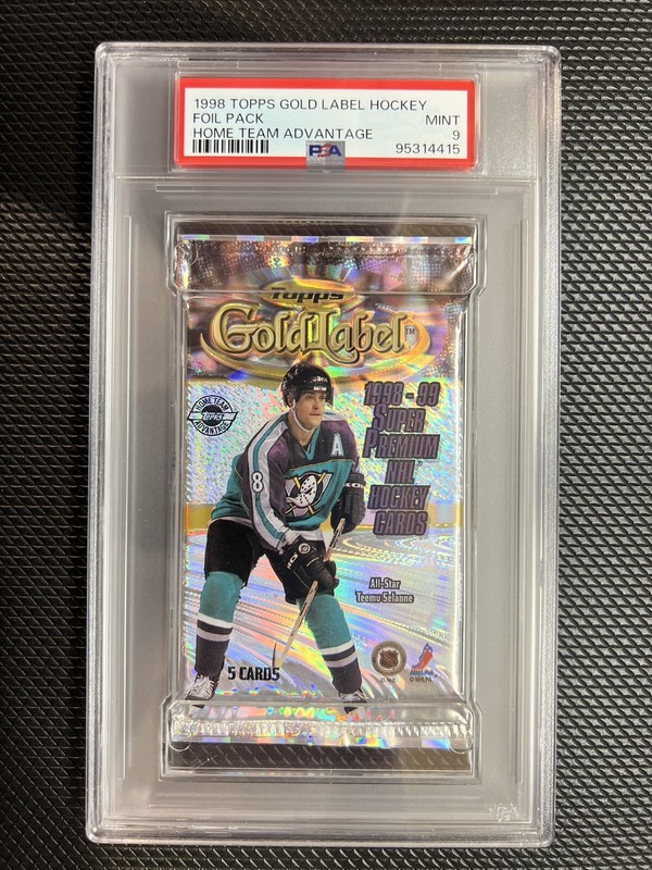 1998-99 Topps Gold Label Hockey Sealed Hobby Pack Home Team Advantage PSA 9